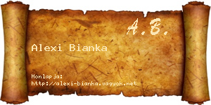 Alexi Bianka névjegykártya